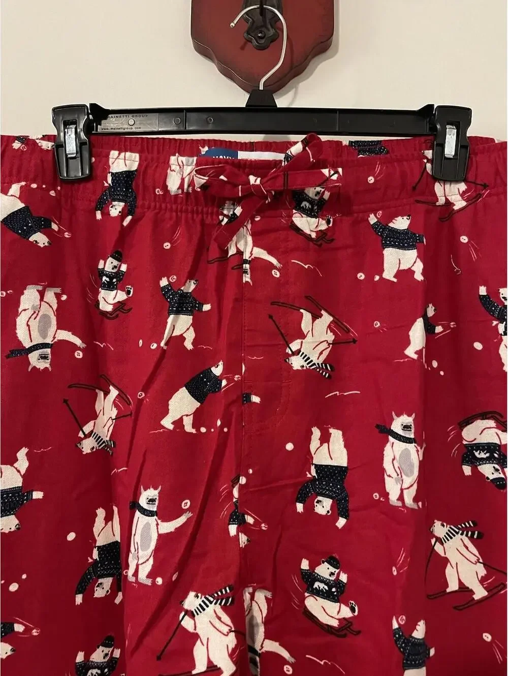 Old Navy Mens 4xl Red Polar Bear Pull-On Cotton Lounge Pajama Pants NEW! A4200